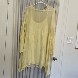 LACAUSA Sunshine Yello Sheer Slip Dress
